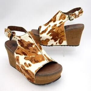 OTBT Jaunt Slingback Platform Wedge Sandals Cow